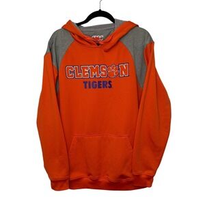 Clemson Tigers NCAA College Apparel Orange Gray Pullover Hoodie Sweatshirt‎
